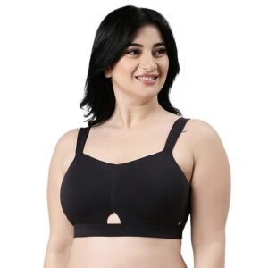 Enamor Women's Everyday Cotton Minimizer Bra - Padded, Non-Wired, Full Coverage, Lightweight, Cloud-Soft Cups with Jiggle Control