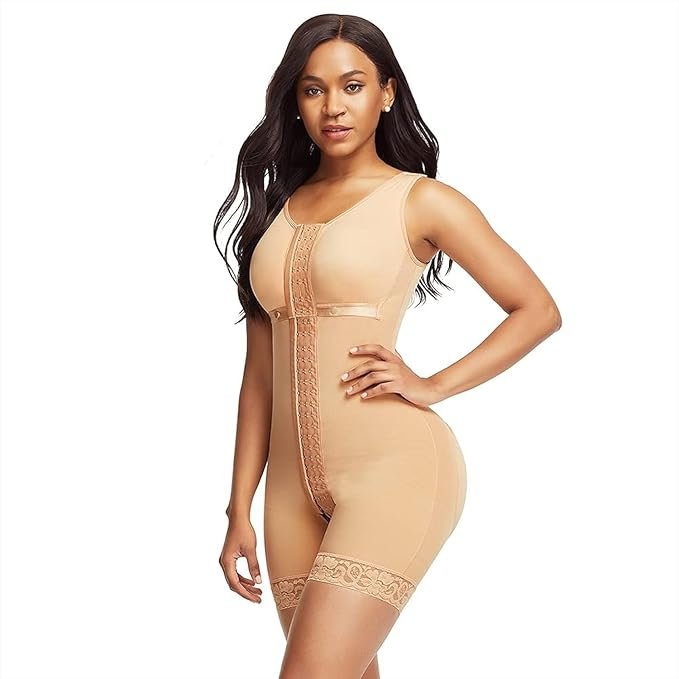 Jiveha Bodysuit Women Waist Trainer Bodysuit Slim Full Body Shapewear Seamless Round Neck Jumpsuits Tummy Control Tops With Hook And Eye. - Image 2